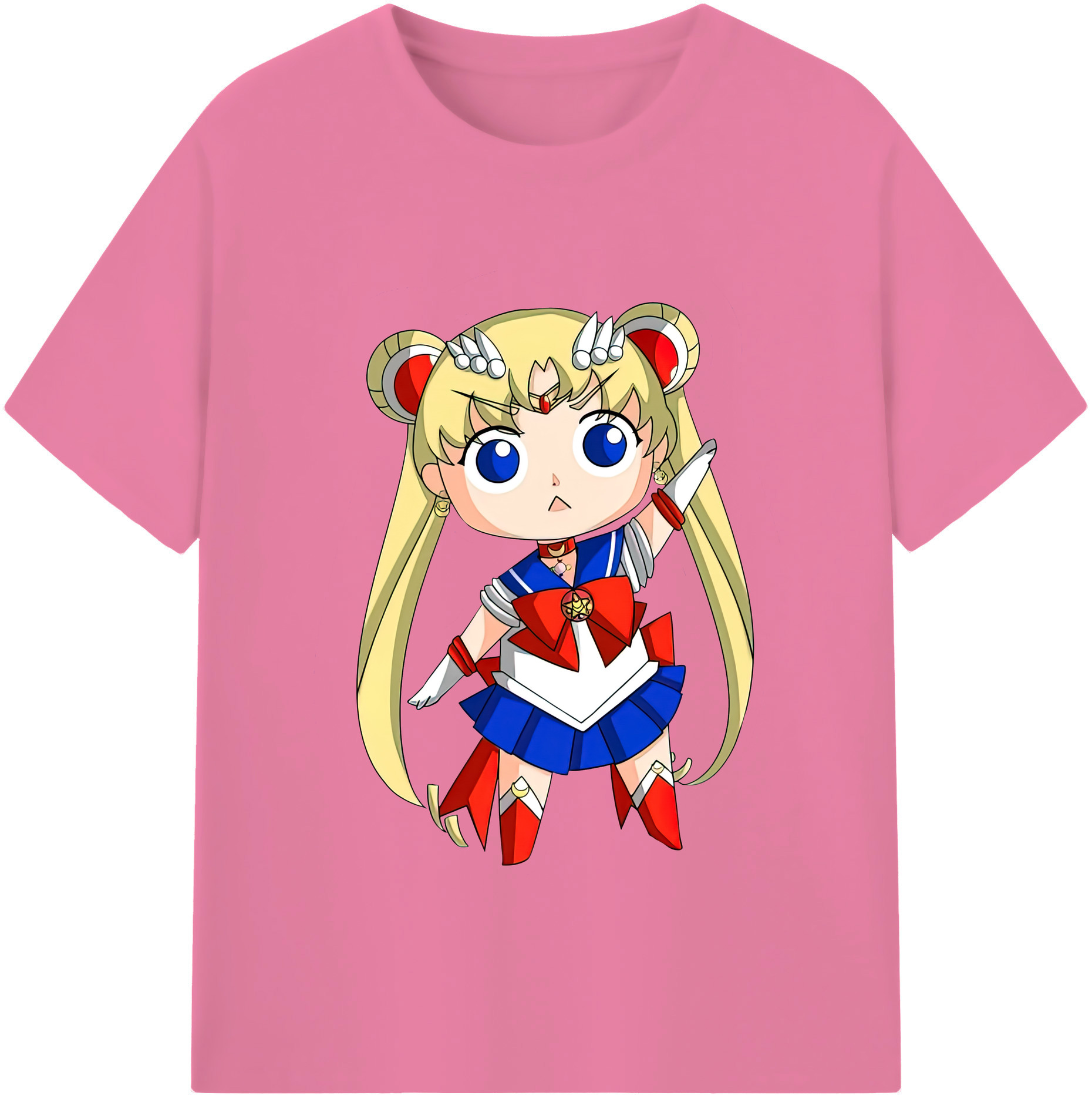（画像用） 美少女戦士セーラームーン 月野 うさぎ つきの うさぎ Sailor Moon Tsukino Usagi 綿100％半袖Tシャツ（フロントプリント）